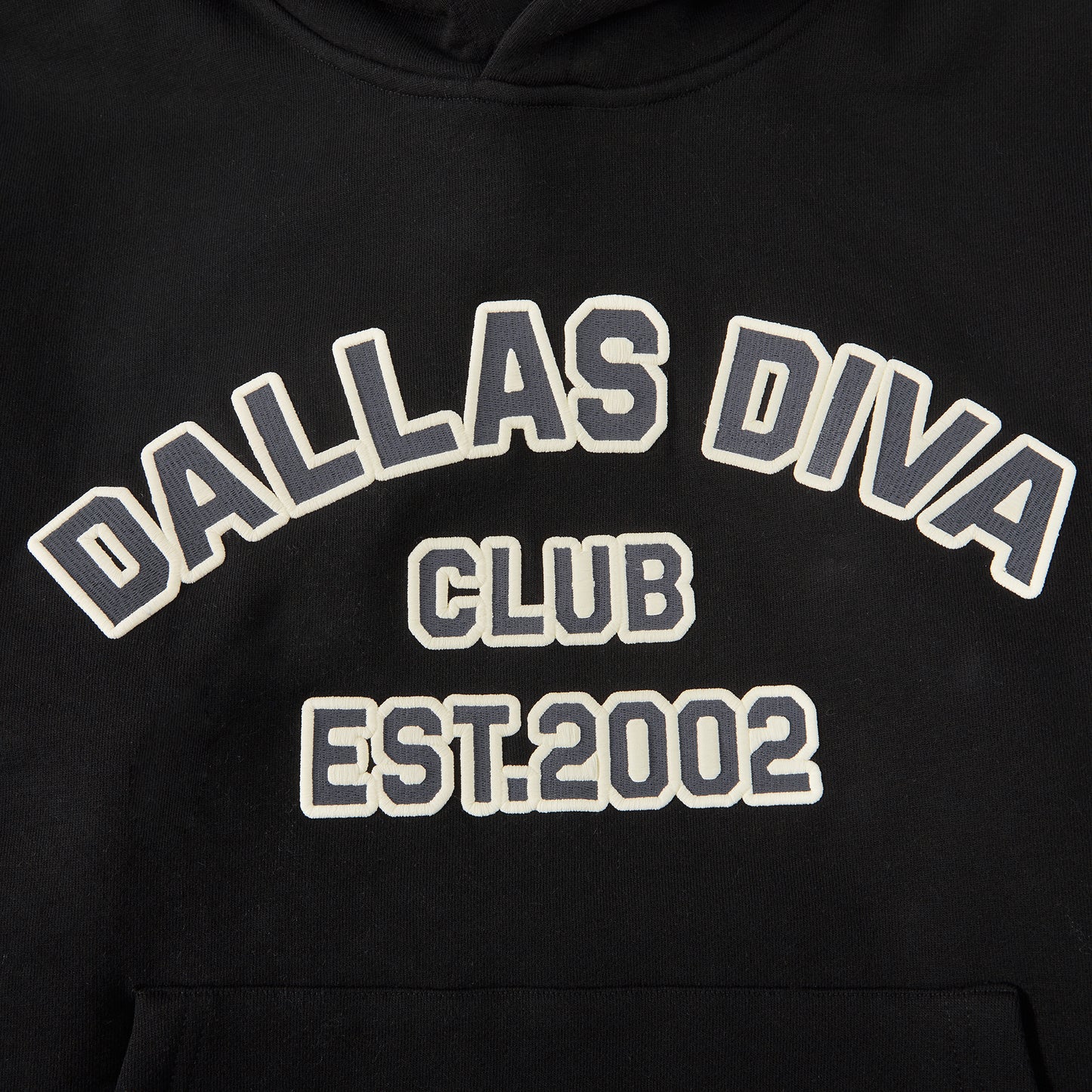 Dallas Diva Cropped Hoodie - Black