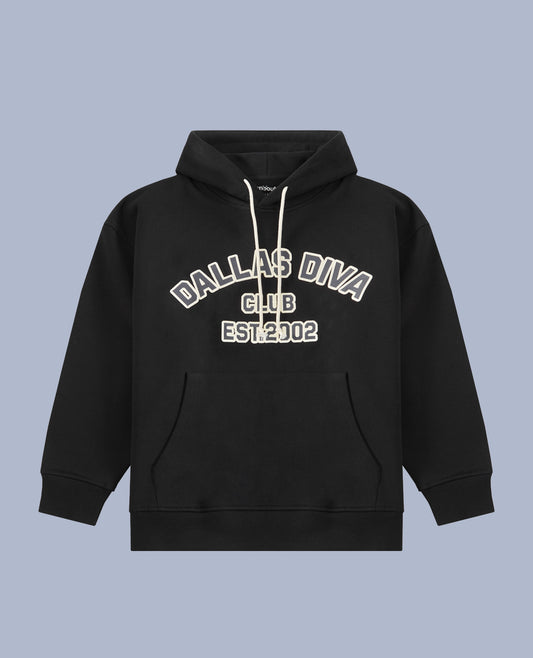 Dallas Diva Cropped Hoodie - Black